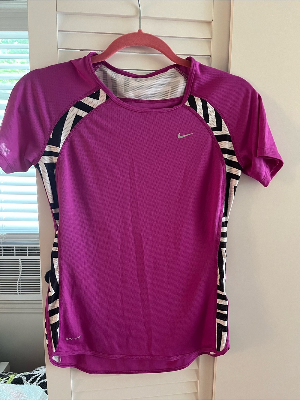 Nike Pink Dri-FIT Performance Tee with White Logo NWOT